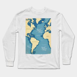 Vintage Nautical Map Long Sleeve T-Shirt